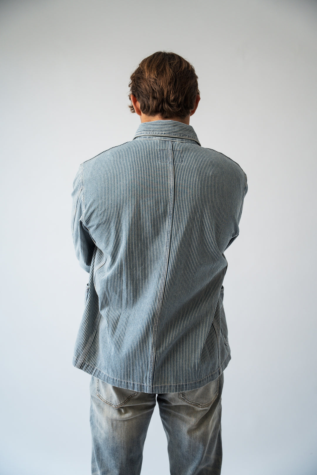 Chemise en jean Yukon bleu/blanc vue dos