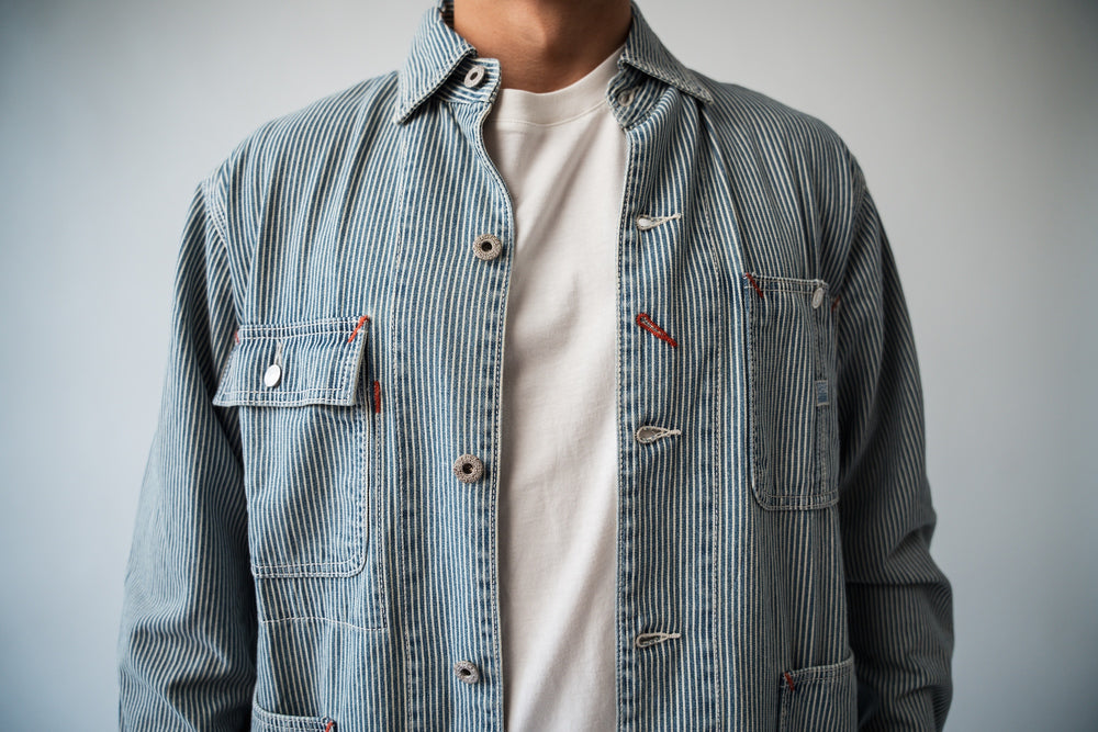 Chemise en jean Yukon bleu/blanc détail poche logo FEROCE