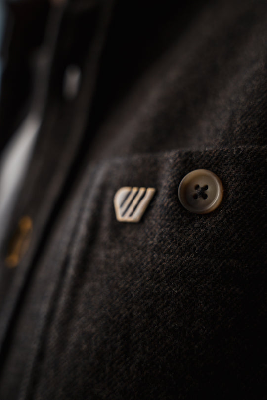 Chemise MEZENC en laine - marron FEROCE détail poche