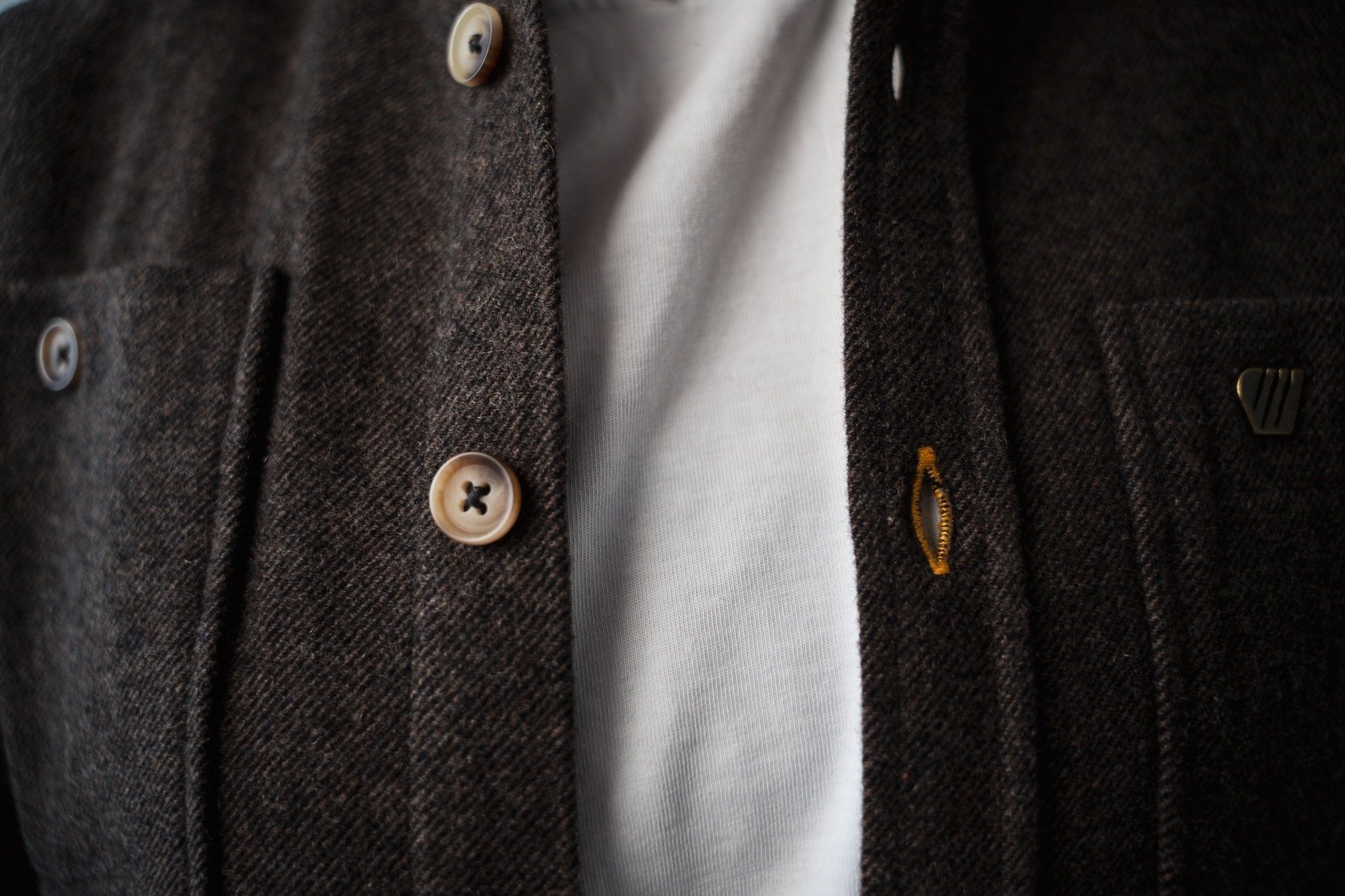 Chemise MEZENC en laine - marron