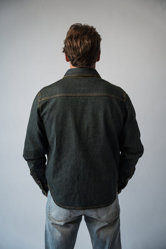 Chemise en jean héritage bleu rouille vue dos