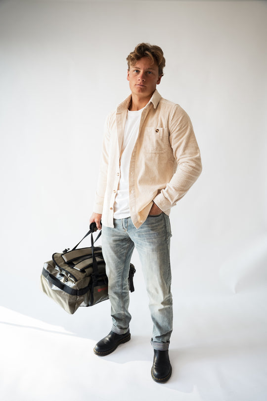Jean denim selvedge Lukla - délavé FEROCE détail taille bouton