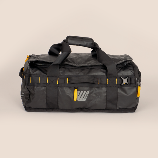 sac à dos voyage duffel 40L - noir vue produit avec poignées