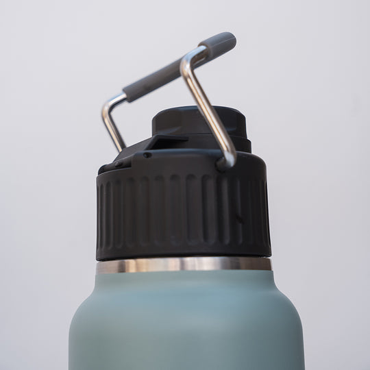 Gourde isotherme 800 ml - verte FEROCE détail bouchon poignée