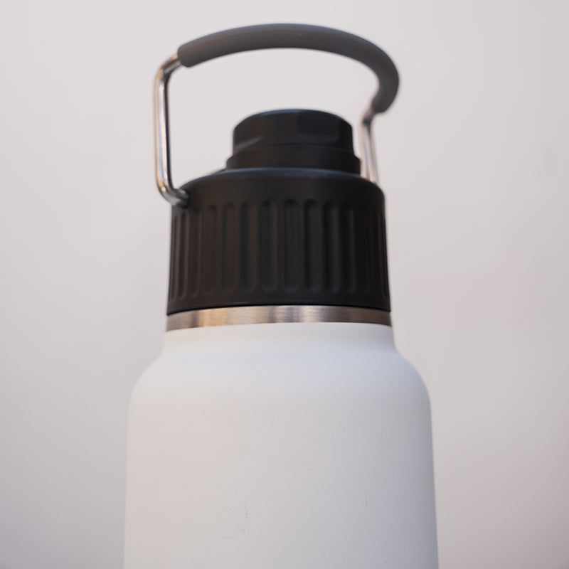 Gourde isotherme 800 ml - blanc FEROCE détail bouchon poignée