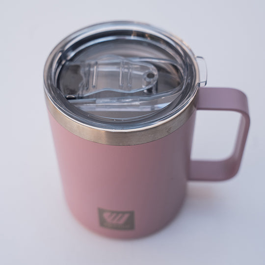 Mug isotherme 300 ml - rose FEROCE vue dessus couvercle