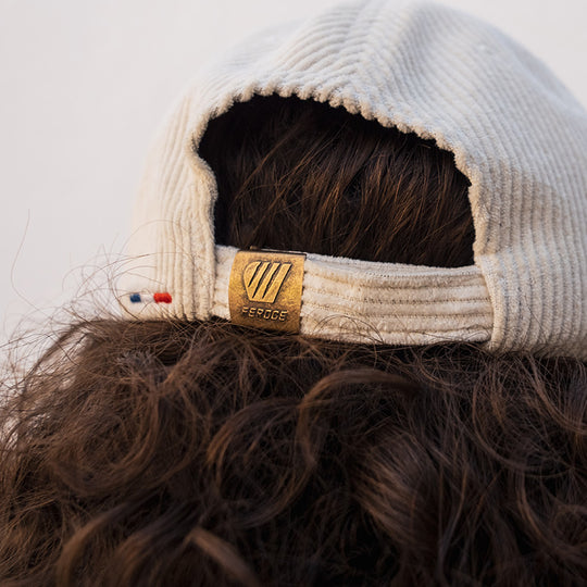 Casquette Alizée velours cotelé - crème FEROCE réglage arrière boucle