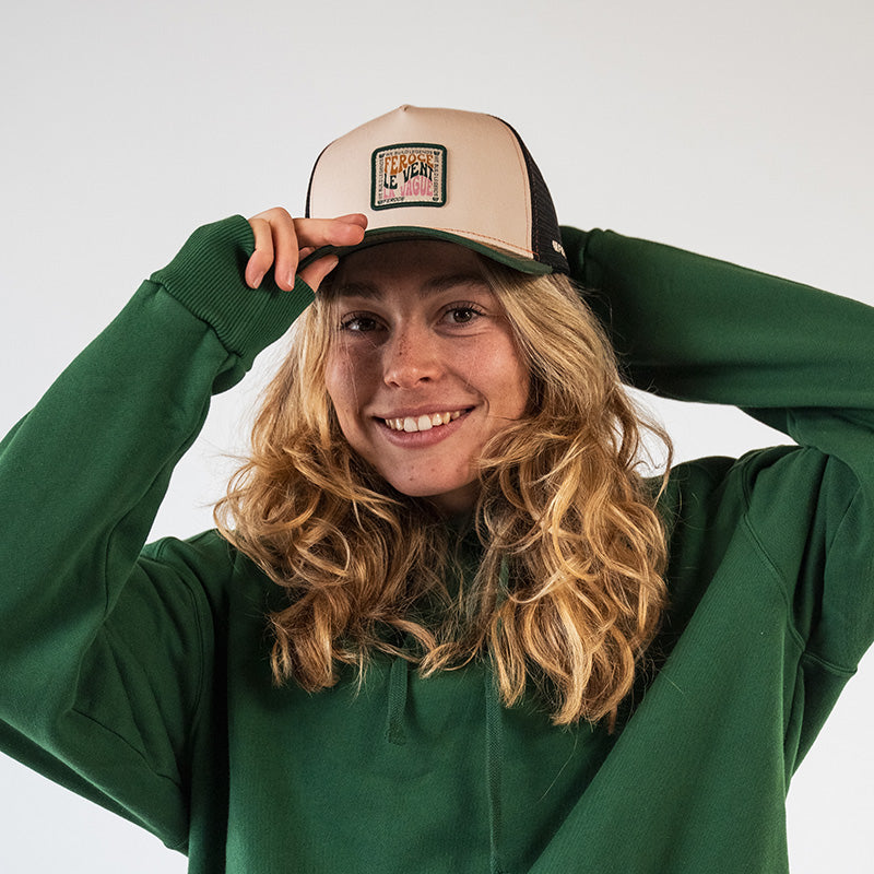 Casquette trucker Le Vent La Vague - verte FEROCE portée de face