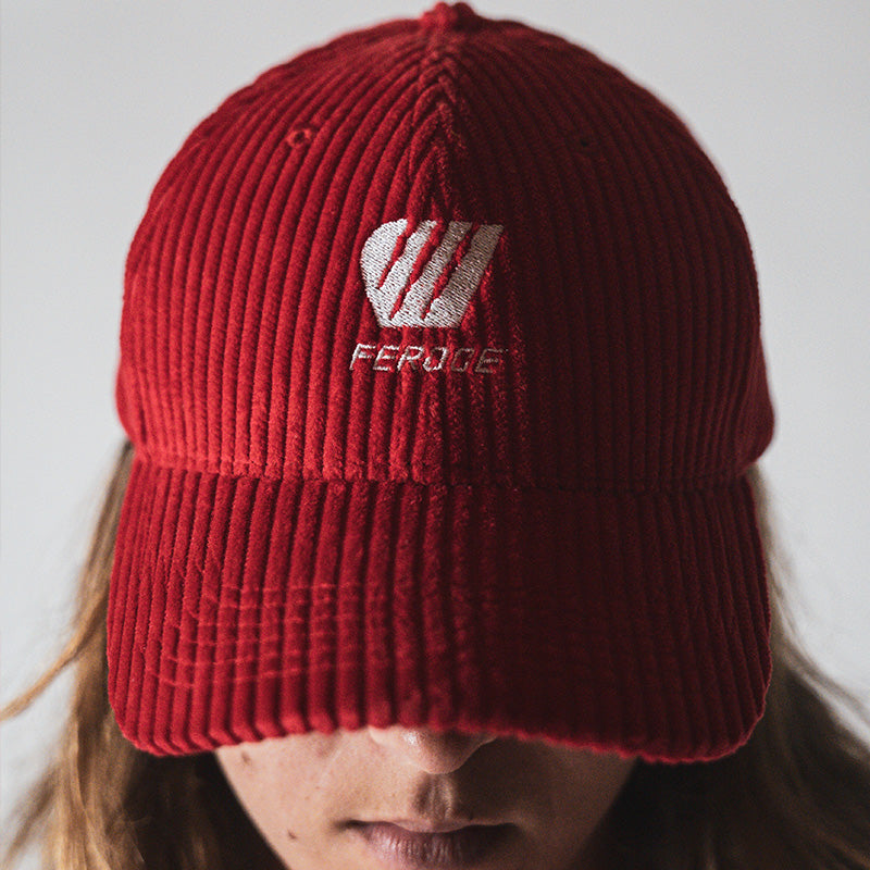 Casquette velours cotelé - Rouge