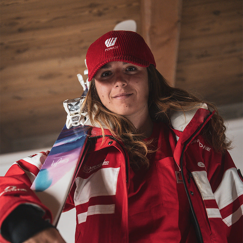 Casquette Velours côtelé rouge FEROCE