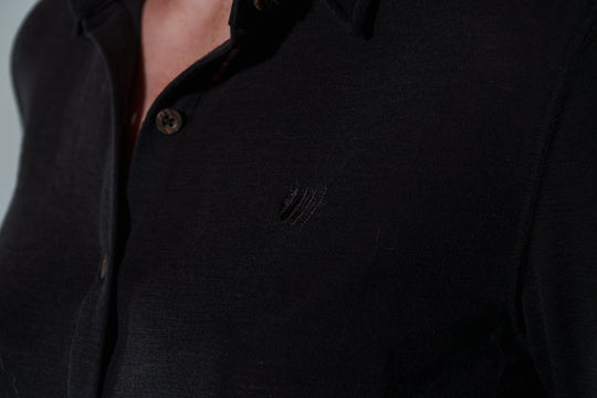 Chemise Mérinos Ibérica Femme - Marron FEROCE détail logo brodé