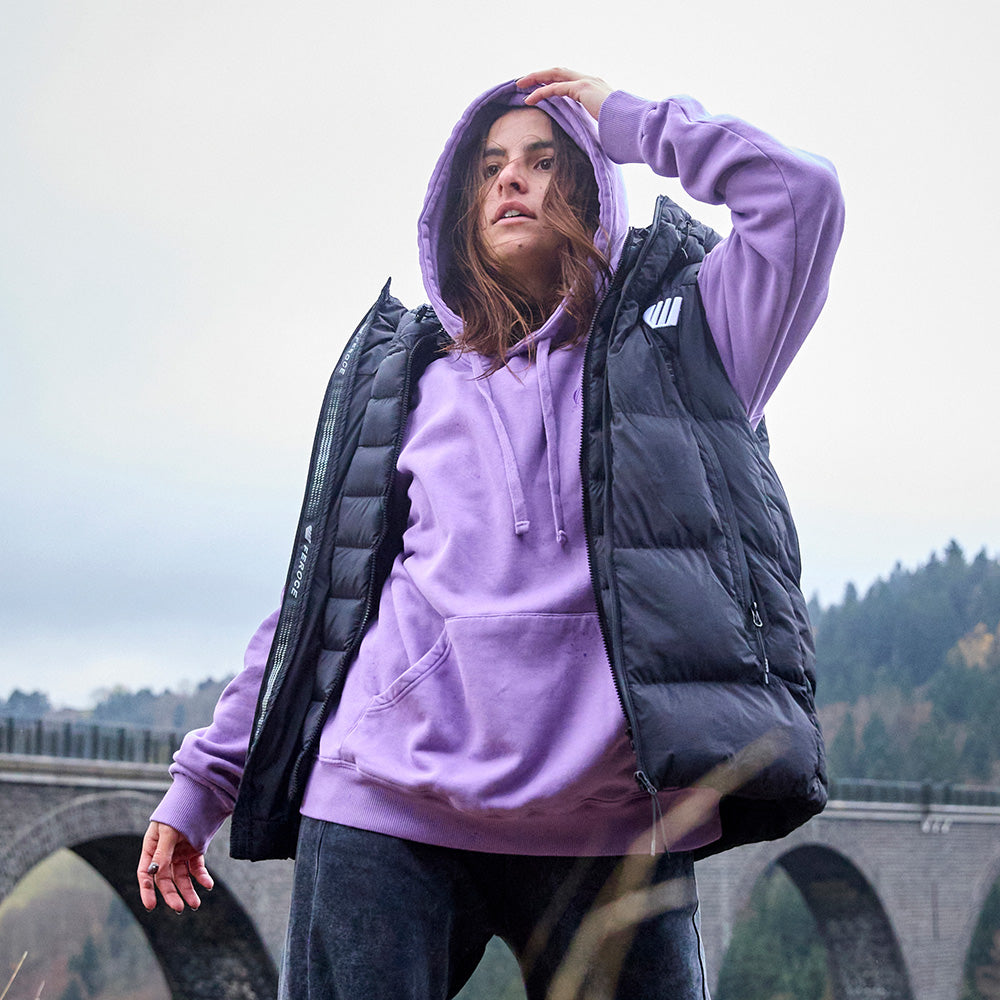 Hoodie coton bio - Mauve