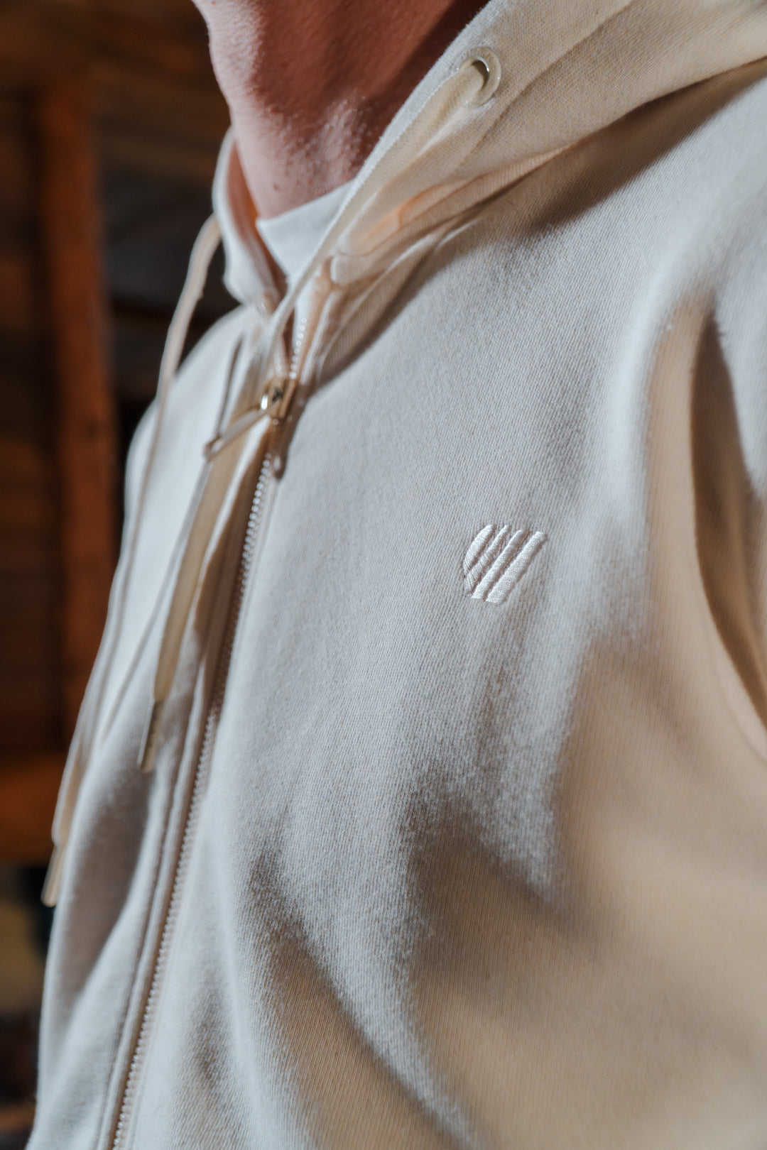 Veste Zipée Aegean - Écru FEROCE détail fermeture zip