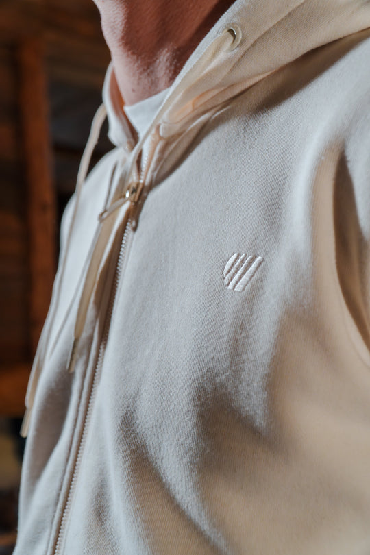 Veste Zipée Aegean - Écru FEROCE détail fermeture zip