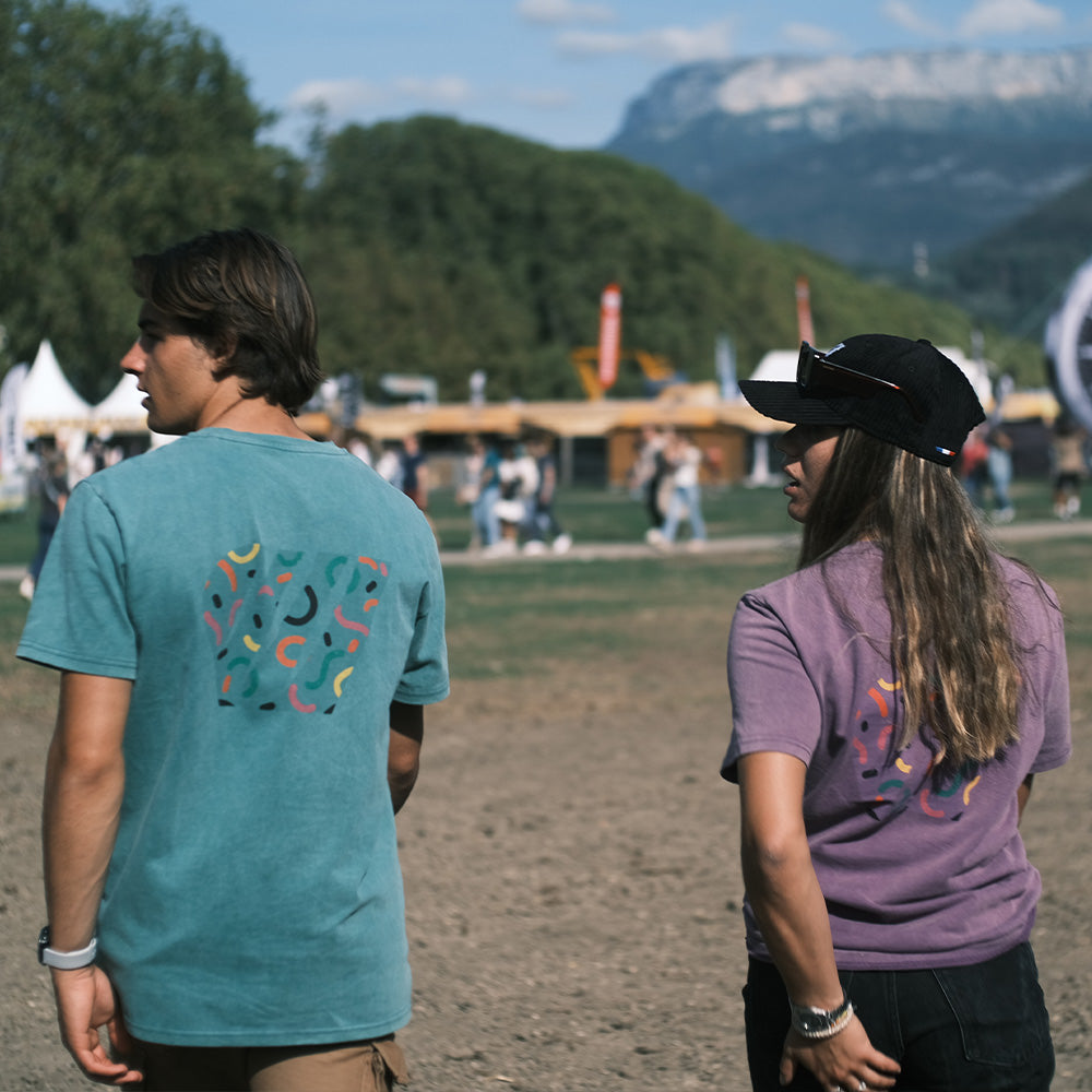 T-Shirt délavé coton - Mauve