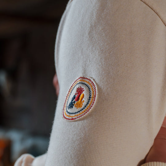 Veste Zipée Aegean - Écru FEROCE détail logo brodé