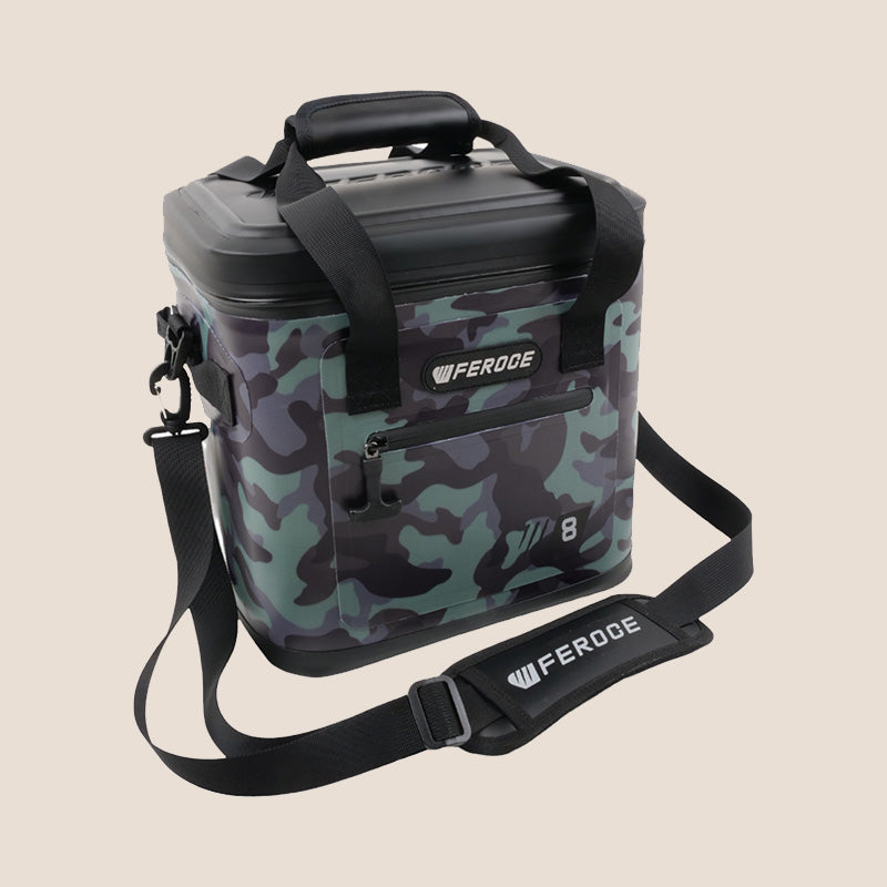 glacière souple Loirette 8L - camouflage vue produit avec bandoulière