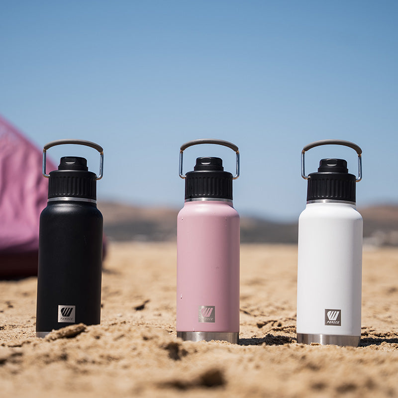 Gourde isotherme 800 ml - blanc, rose, noir ensemble