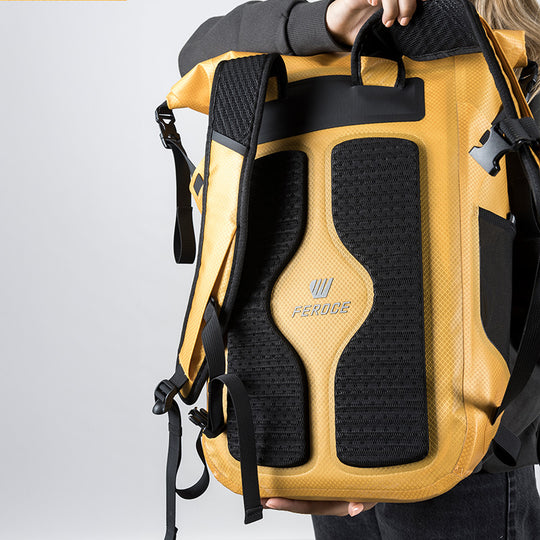 Sac à dos étanche IPX6 Kiteloop 27L - orange FEROCE vue arrière bretelles