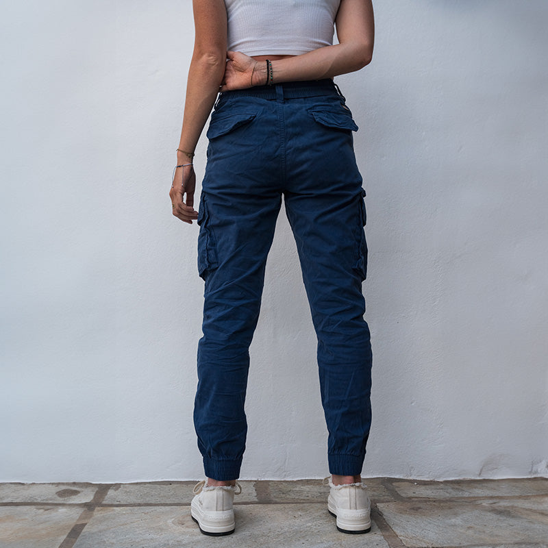 Pantalon cargo Thalassa serré - Bleu marine