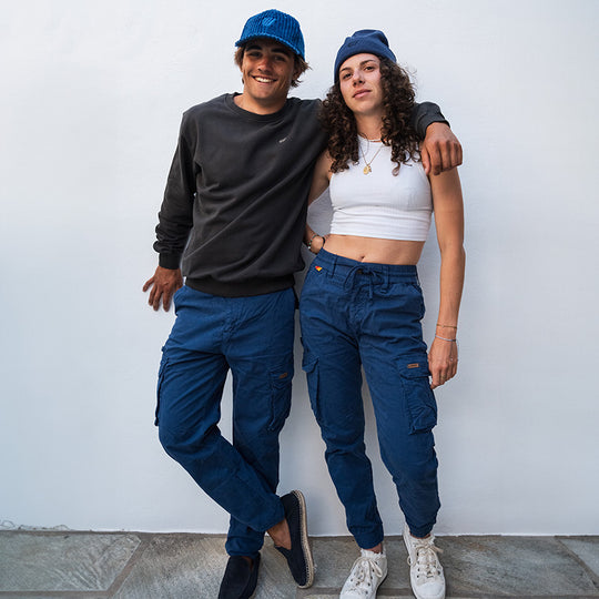 Pantalon cargo Thalassa serré - Bleu marine