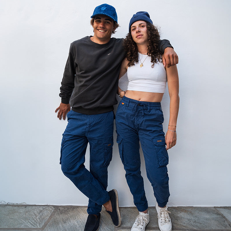 Pantalon cargo Thalassa serré - Bleu marine