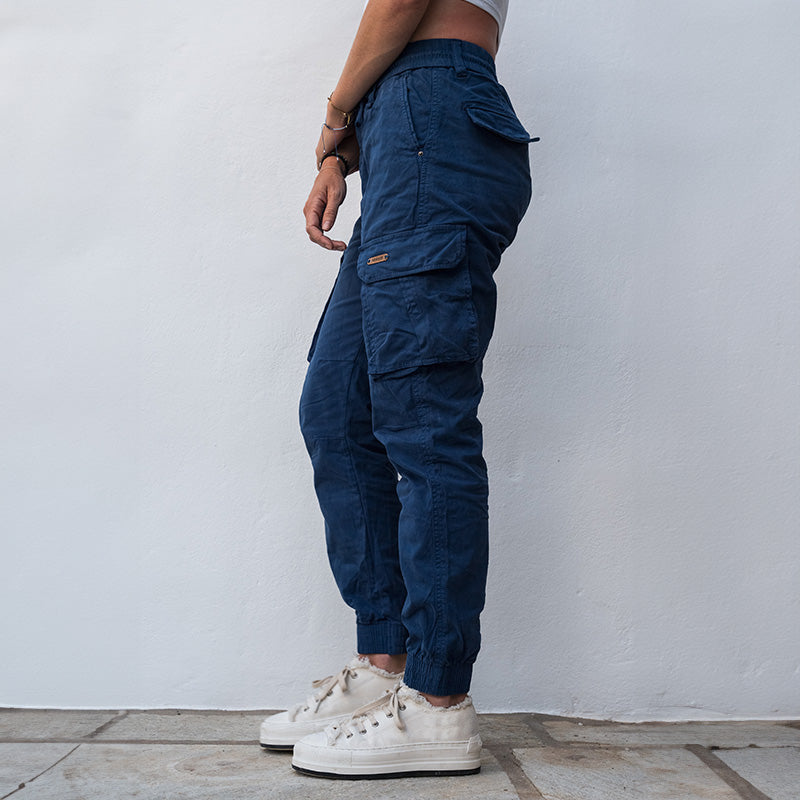Pantalon cargo Thalassa serré - Bleu marine