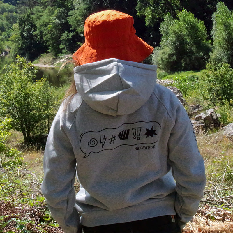 Sweat à capuche Hoodie - Gris clair FEROCE vue arrière