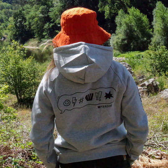 Sweat à capuche Hoodie - Gris clair FEROCE vue arrière