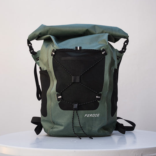 Sac à dos étanche IPX6 Kiteloop 27L - vert FEROCE vue face produit