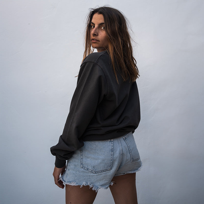 Sweat coton bio Pounda Feroce - Noir