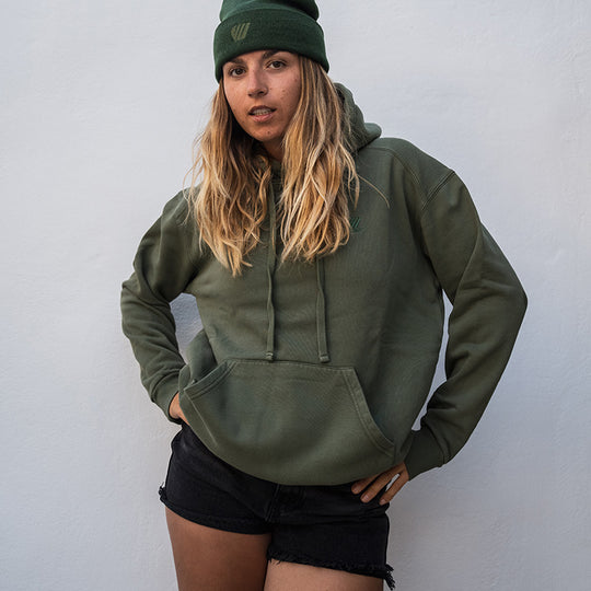 Hoodie coton bio - Kaki