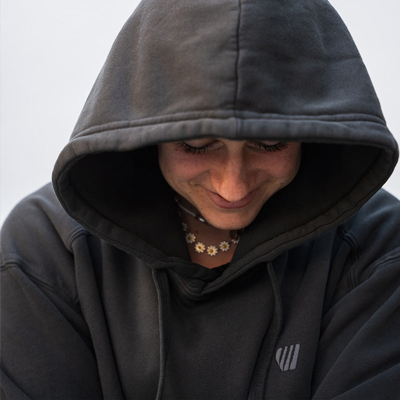 Sweat capuche noir La vague