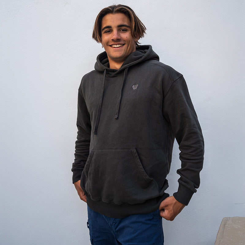 Hoodie coton bio Feroce Wave - Noir