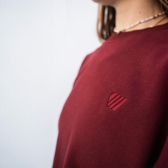 Sweat coton bio Pounda Feroce - Bordeaux