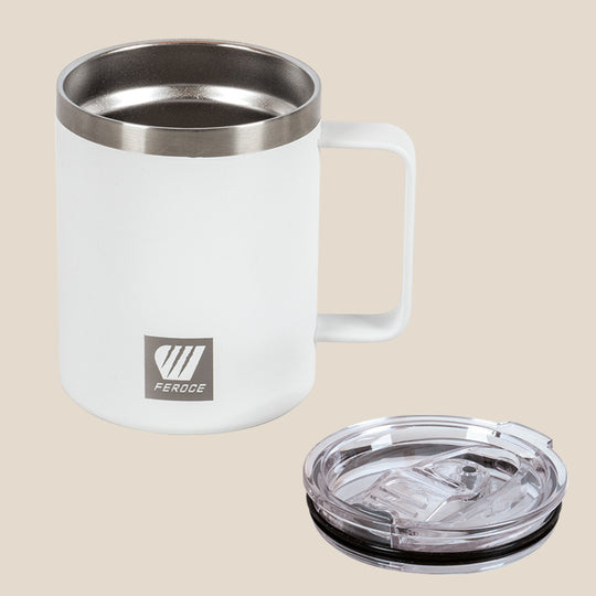 Mug isotherme 300 ml - blanc FEROCE avec couvercle séparé