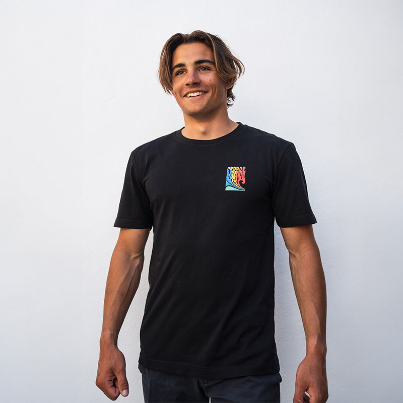 T-shirt coton bio Feroce Wave - Noir