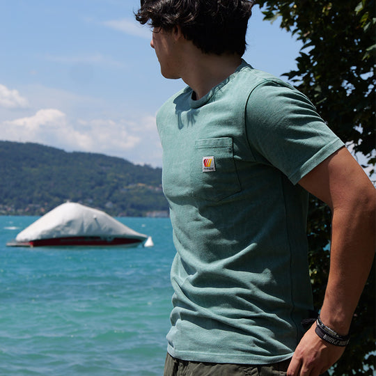 T-Shirt délavé coton - Vert